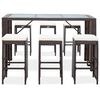 vidaXL Set da Bar da Giardino 7 pz con Cuscini in Polyrattan Marrone