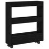 vidaXL Carrello di Stoccaggio Stretto Rovere Nero 60 x 18 x 70 cm