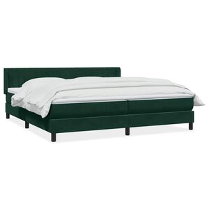 vidaXL Giroletto a Molle con Materasso Verde Scuro 180x220 cm Velluto