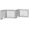 vidaXL Cancello per cani pieghevole con supporti 4 pz Sonoma grigio