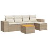 vidaXL Set Divano da Giardino 6 pz con Cuscini Beige in Polyrattan