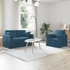 vidaXL Divano 2 pcs Blu 138 x 78 x 80 cm Velluto