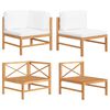 vidaXL Set Divani Giardino 2 pz Cuscini Crema in Legno di Teak