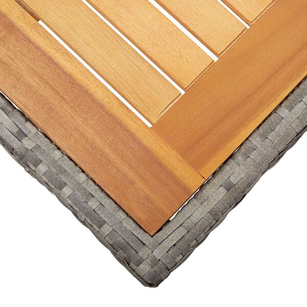 vidaXL Tavolo Giardino Grigio 190x90x75cm Polyrattan Legno di Acacia