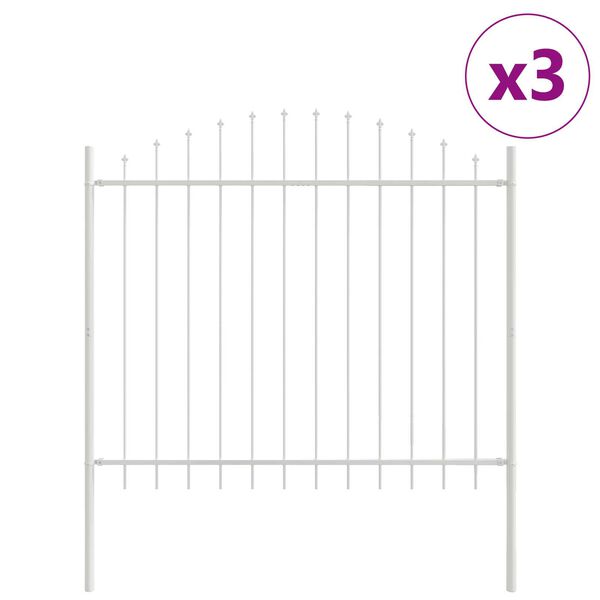 vidaXL Recinzione per Giardino 3 pcs Bianco 170 x 165 cm
