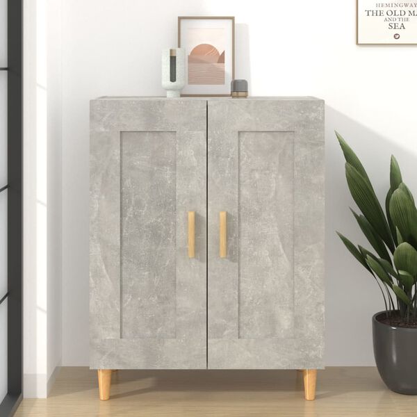 vidaXL Credenza Grigio Cemento 69,5x34x90 cm in Legno Multistrato