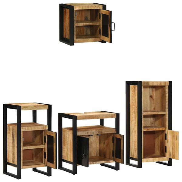 vidaXL Set di mobili per il bagno 4 pcs Legno di mango massello