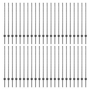 vidaXL Palo della recinzione 44 pcs Grigio 160 cm Acciaio