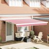 vidaXL Tenda Retrattile Rosso e Bianco 400 ×300 cm Tessuto e Metallo