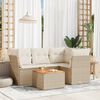 vidaXL Set Divano da Giardino 5 pz con Cuscini Beige in Polyrattan