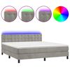 vidaXL Letto a Molle con Materasso e LED Grigio Chiaro 180x200 cm Velluto