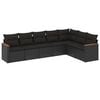 vidaXL Set Divani da Giardino con Cuscini 7pz Nero Polyrattan