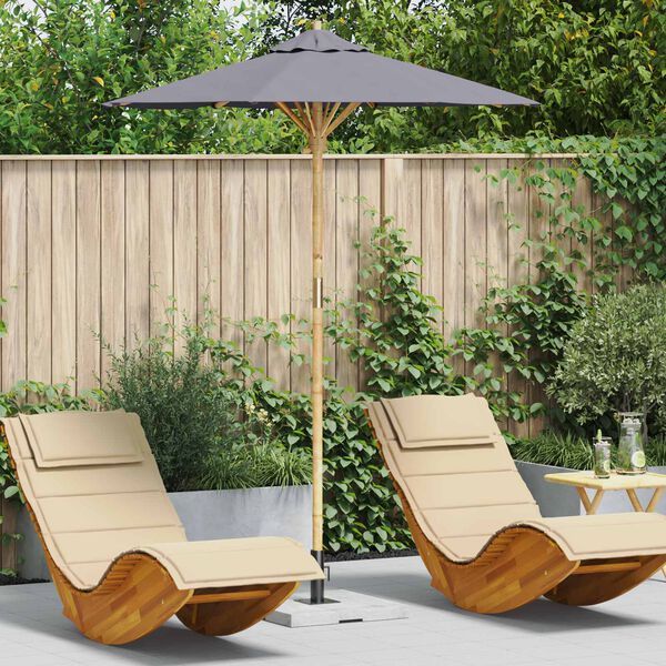 vidaXL Ombrello da giardino Grigio scuro &Oslash; 270 x 260 cm Bamb&ugrave;