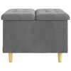 vidaXL Pouf contenitore Grigio scuro 60 x 60 x 45 cm Velluto