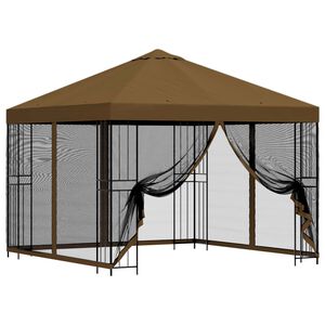 vidaXL Gazebo da giardino con pareti laterali 3 x 3 m Tortora