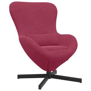 vidaXL Poltrona uovo Rosso Vino 63 x 73 x 90 cm Velluto
