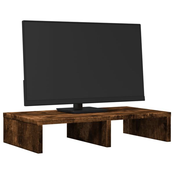 vidaXL Supporto per Monitor Rovere Fumo 50x27x10 cm in Truciolato