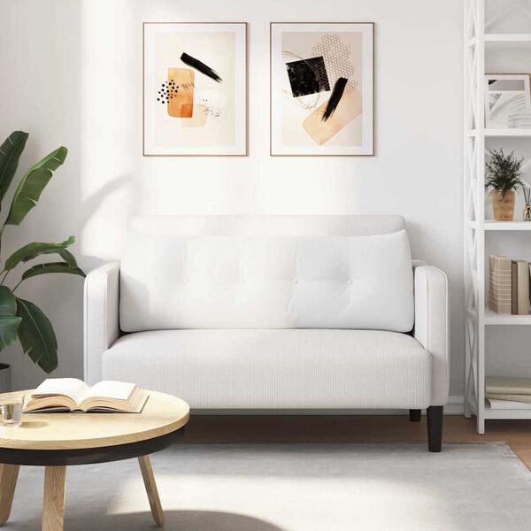 vidaXL Cuscino per Schiena Bianco 140 x 24 x 50 cm Tessuto