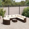 vidaXL Set Divani da Giardino 10pz con Cuscini in Polyrattan Marrone