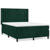 vidaXL Giroletto a Molle con Materasso Verde Scuro 140x190 cm Velluto