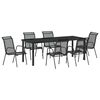 vidaXL Set da Pranzo per Giardino 7 pz Nero