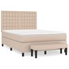 vidaXL Giroletto a Molle con Materasso Cappuccino 140x190cm Similpelle