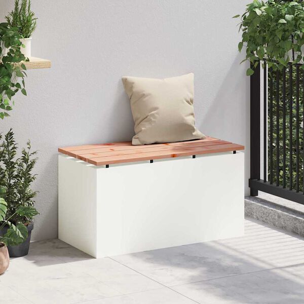 vidaXL Panchina da giardino Bianco 80 x 40 x 43 cm Acciaio