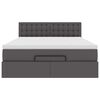 vidaXL Pouf Letto con Materassi e LED Grigio 140x200cm Similpelle
