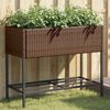 vidaXL Fioriere Giardino con Ripiani 2pz Marroni 90x40x75cm Polyrattan