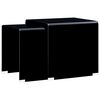 vidaXL Tavolini a Incastro 2pz Nero 42x42x41,5cm in Vetro Temperato
