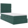 vidaXL Letto con contenitore e LED Verde Scuro 90 x 190 cm Velluto