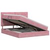 vidaXL Letto con contenitore e materasso Rosa 140 x 200 cm Velluto