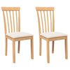 vidaXL Sedie da Pranzo con Cuscini 2 pz Naturale Legno Massello Hevea