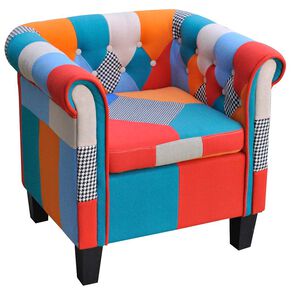 vidaXL Poltrona con Design Patchwork in Tessuto