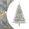 vidaXL Albero di Natale artificiale con luci integrate Argento 180 cm