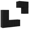 vidaXL Mobile TV 4 pcs Rovere Nero Legno multistrato