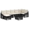 vidaXL Set Divano da Giardino 8 pz Nero polyrattan