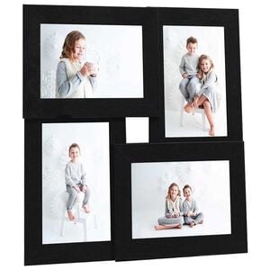 vidaXL Cornice Multipla per 4 Foto 10x15cm Nera in MDF