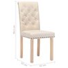 vidaXL Sedie da Pranzo 4 pz Crema in Tessuto