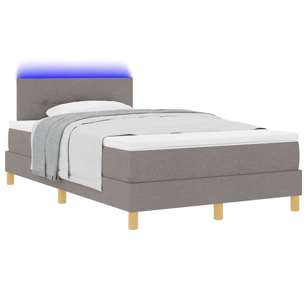 vidaXL Letto a Sorgente LED con materasso Talpa 120 x 200 cm Tessuto