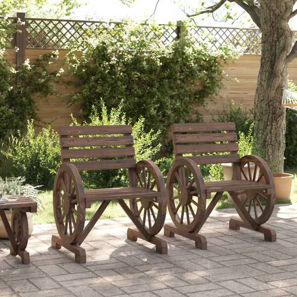 vidaXL Sedie da Giardino 2 pz 58x58x78,5 cm in Legno Massello di Abete