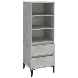 vidaXL Credenza Grigio Cemento 40x36x110 cm in Legno Multistrato