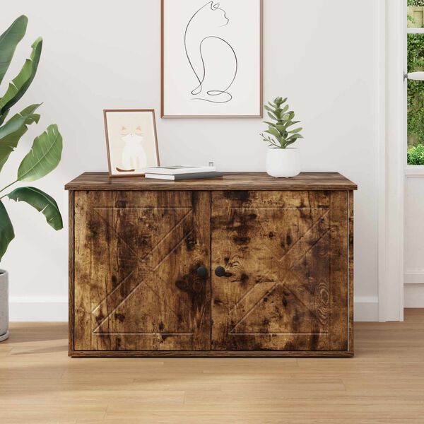 vidaXL Casa per Gatti Rovere fum&eacute; 85 x 55 x 50 cm Legno multistrato