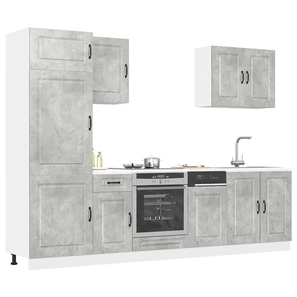 vidaXL Set Mobili da Cucina 7 pz Kalmar Grigio Cemento in Truciolato
