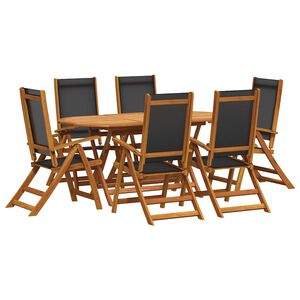vidaXL Set da Pranzo da Giardino 7 pz in Legno Massello di Acacia