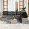 vidaXL Set Divano da Giardino 9 pcs Grigio polyrattan