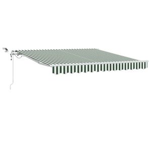 vidaXL Tessuto per Tenda Verde e Bianco 300 x 250 cm Poliestere
