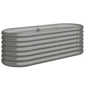 vidaXL Letto Giardino Acciaio Zincato 114x40x36 cm Grigio