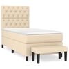 vidaXL Giroletto a Molle con Materasso Crema 80x200 cm inTessuto