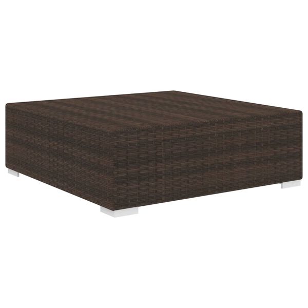 vidaXL Poggiapiedi Modulare 1 pz con Cuscino in Polyrattan Marrone